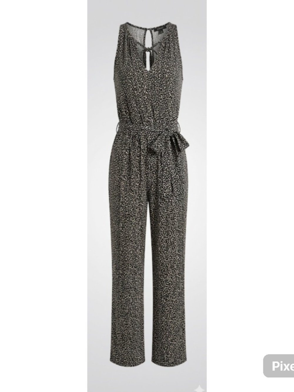 Studio by JPR Black & White Printed Sleeveless Jumpsuit with Tie Waist